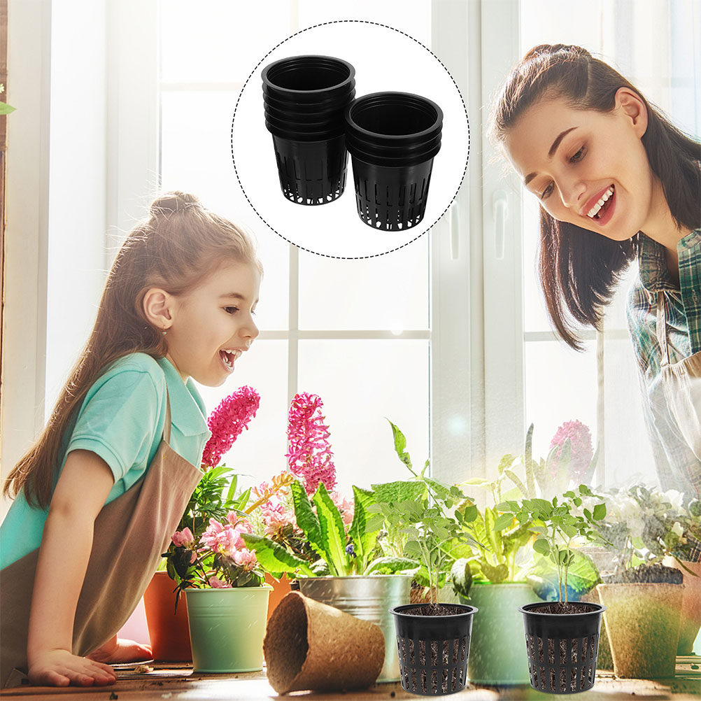 Indoor Plants - 15 ชิ้น กระถางตาข่ายพลาสติกสำหรับปลูกพืชไร้ดิน ขนาด 4 นิ้ว