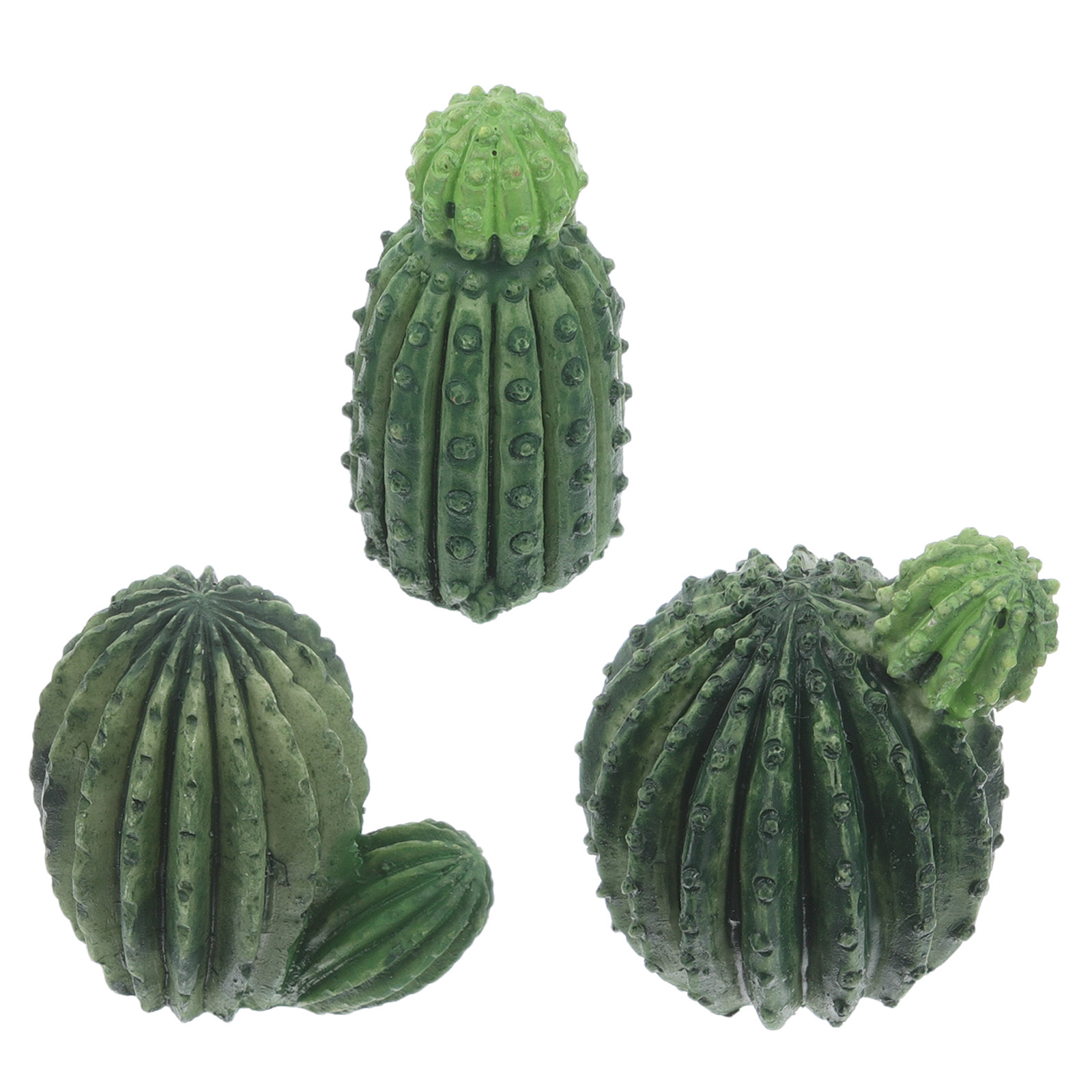 Succulent Set - ชุดต้นกระบองเพชรและไม้อวบน้ำเรซิ่นขนาดเล็ก – 3 ชิ้น สำหรับตกแต่งโต๊ะทำงาน บ้าน