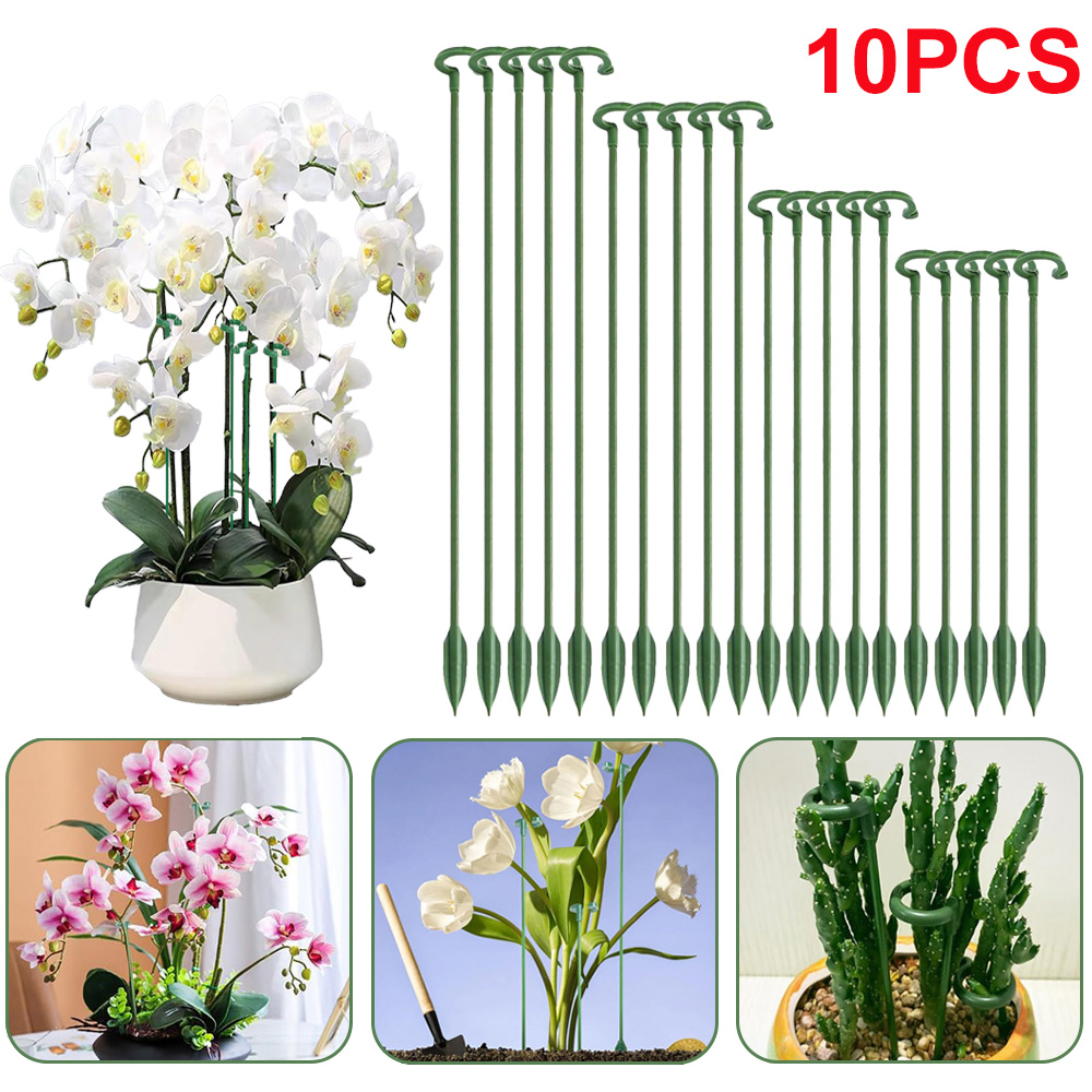 Plant Support Stake - เสาค้ำต้นไม้ 5/10 ชิ้น สำหรับยึดกระถางดอกไม้ ใช้ได้กับกล้วยไม้ ไม้อวบน้ำ