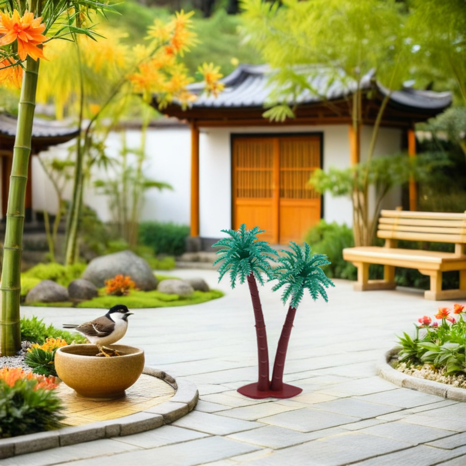 12 ชิ้น ต้นปาล์มจำลองขนาดเล็ก  - Indoor Plants บทวิจารณ์และราคา